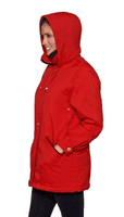Ladies Red Hooded Rain Jacket db871